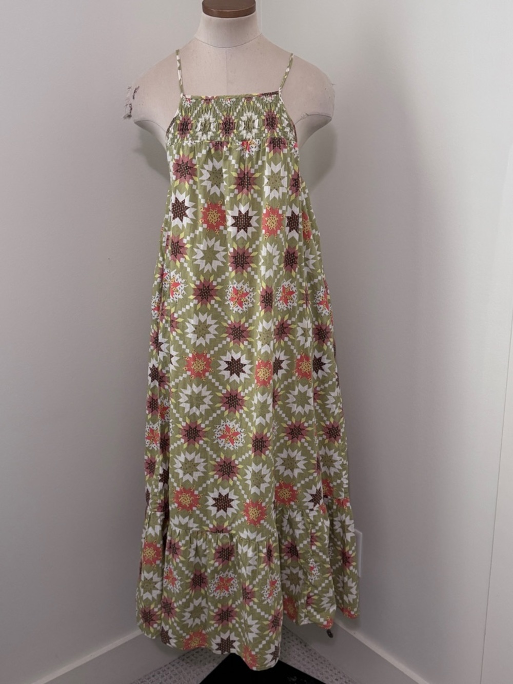 Universal Thread XS Maxi Dress ~ Boho Bohemian Quilted Look Cottagecore